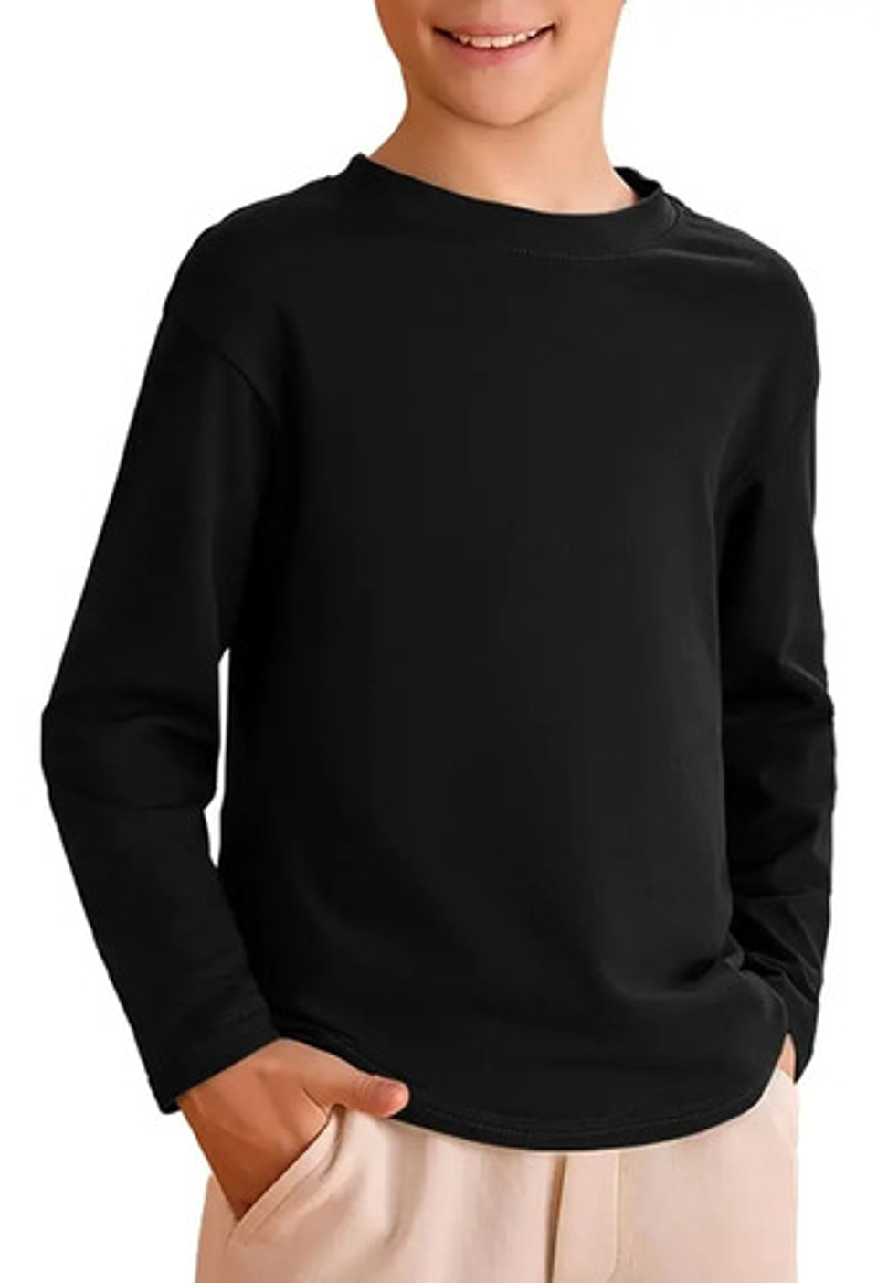 Pack 3 Camisetas Niños Blancas Algodón Con Bambú Manga Larga 24