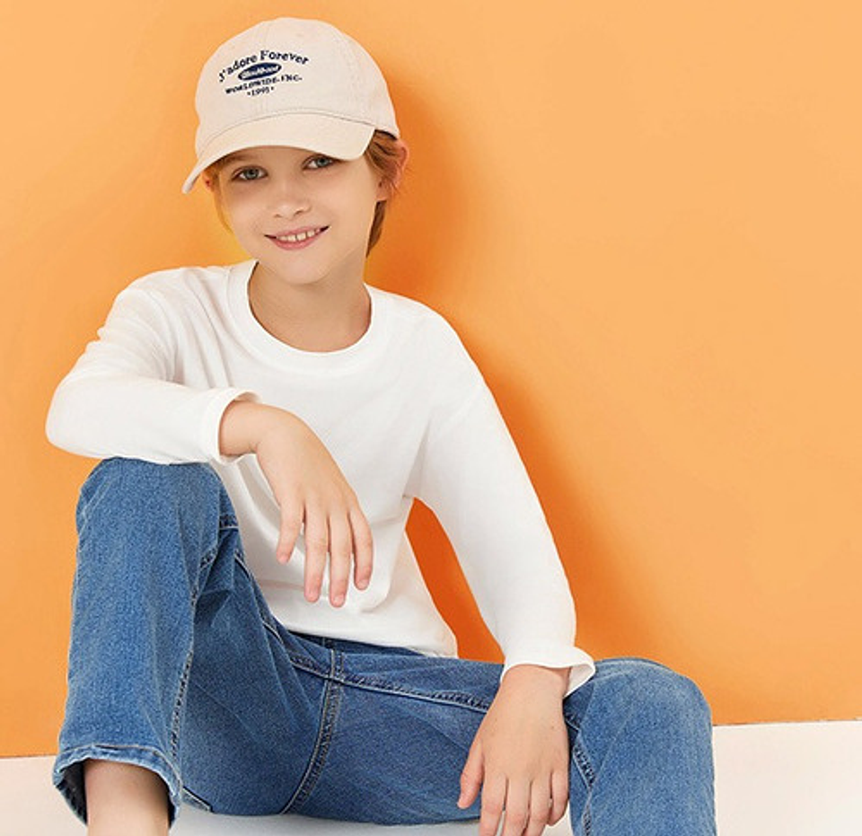 Pack 3 Camisetas Niños Blancas Algodón Con Bambú Manga Larga 27