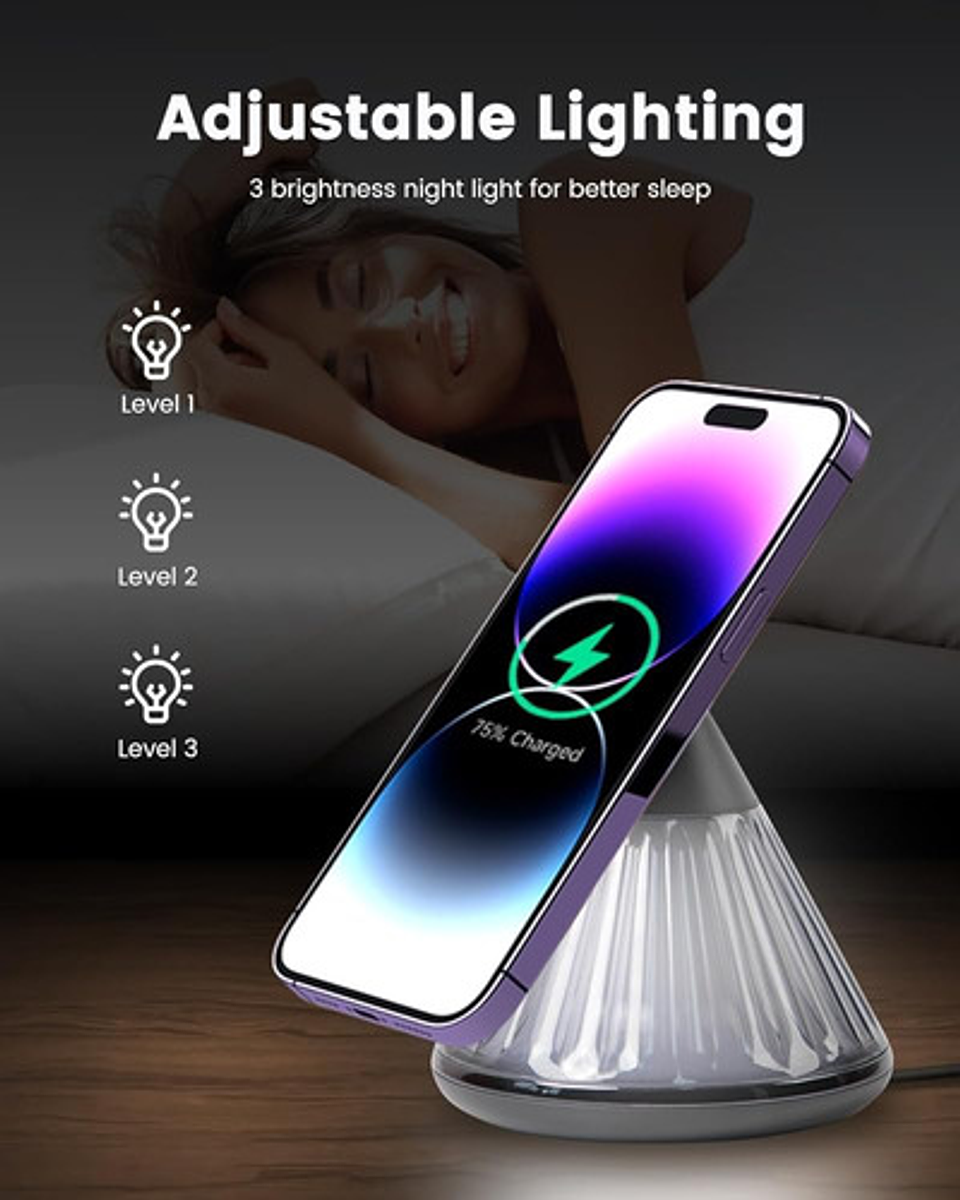 Cargador Inalámbrico 15w Carga Rápida Soporte De Celular 3