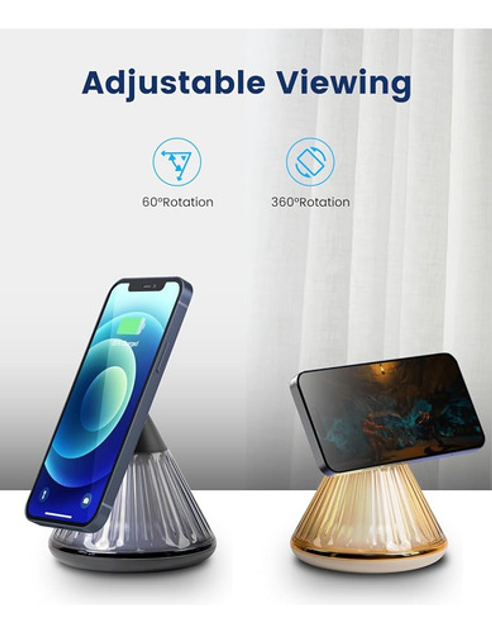 Cargador Inalámbrico 15w Carga Rápida Soporte De Celular 5