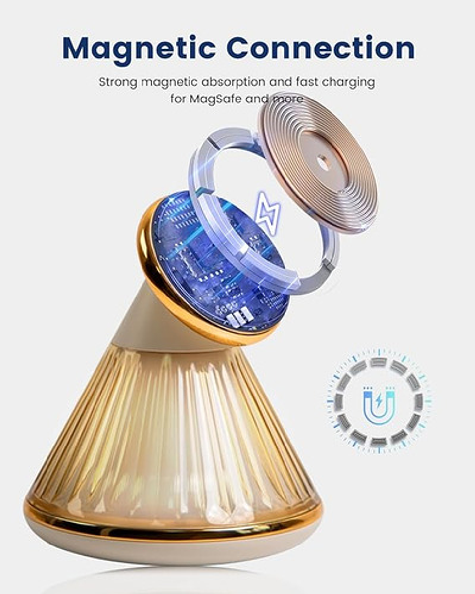 Cargador Inalámbrico 15w Carga Rápida Soporte De Celular 14