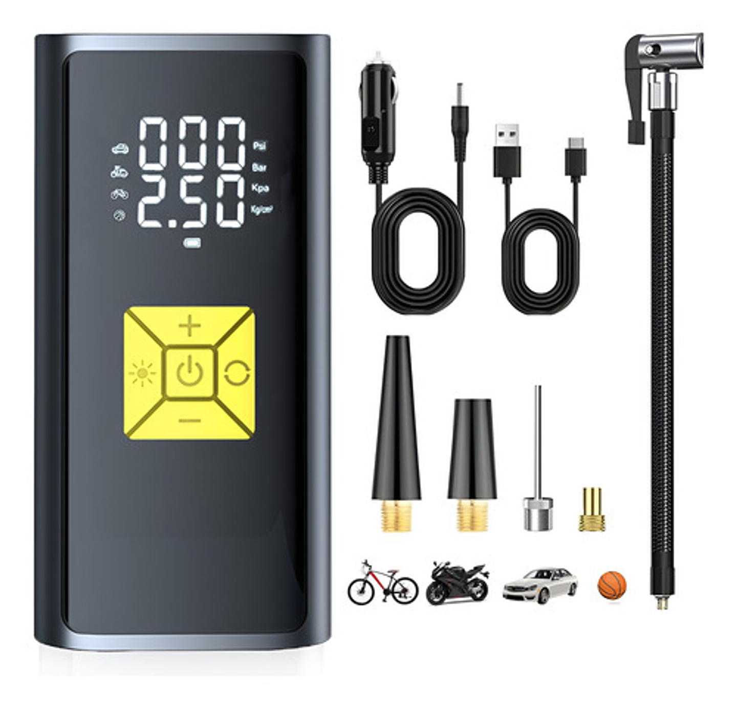 Compresor De Aire Mini Portatil Digital Inflador Neumaticos 1