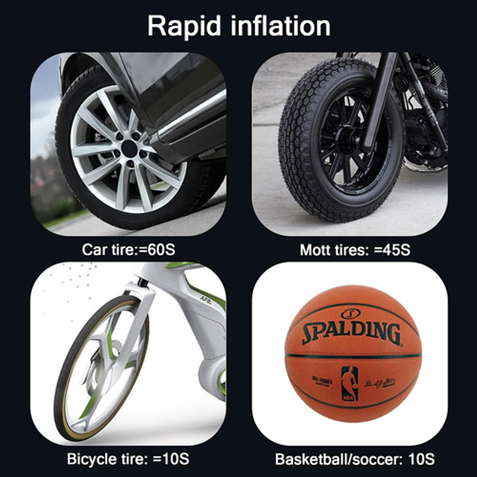 Compresor De Aire Mini Portatil Digital Inflador Neumaticos 7