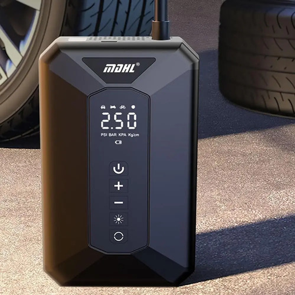 Compresor De Aire Mini Portatil Digital Inflador Neumaticos 10