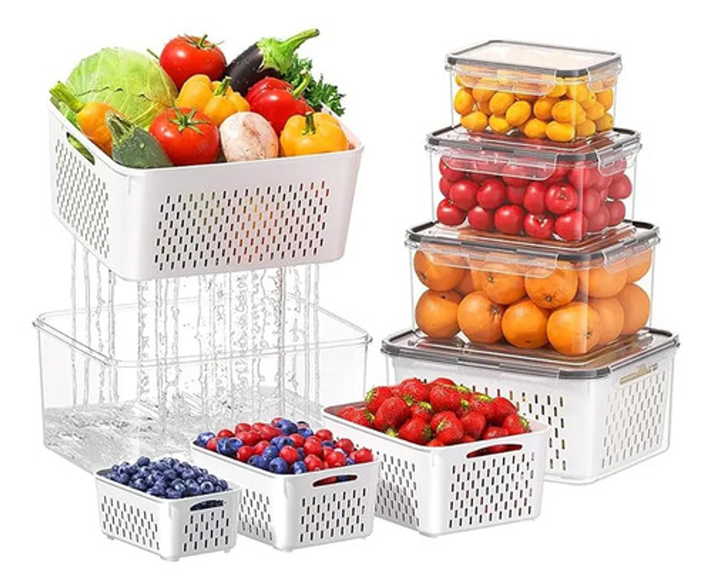 5 Contenedores Hermeticos De Plastico Cocina Despensa Transparente 1