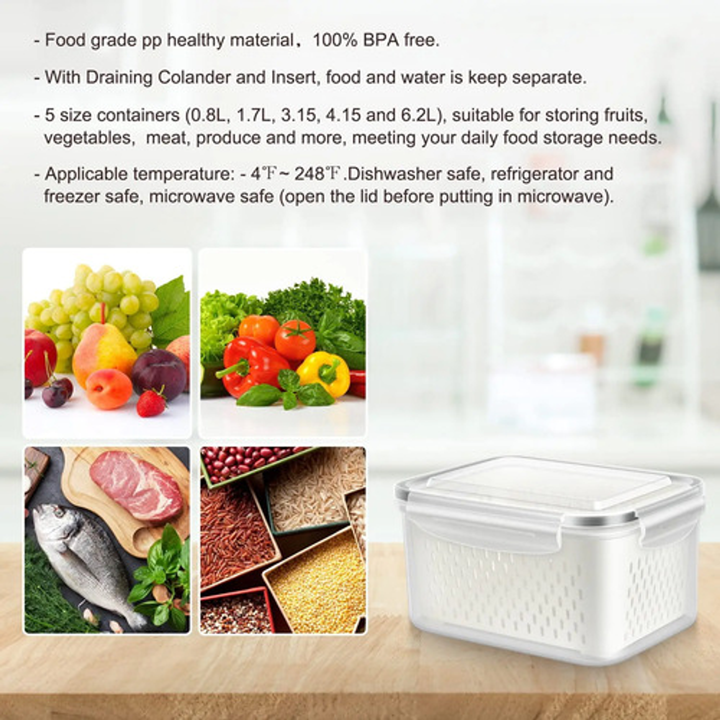 5 Contenedores Hermeticos De Plastico Cocina Despensa Transparente 6