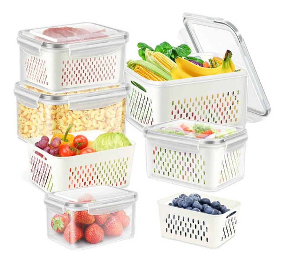 5 Contenedores Hermeticos De Plastico Cocina Despensa Transparente 8