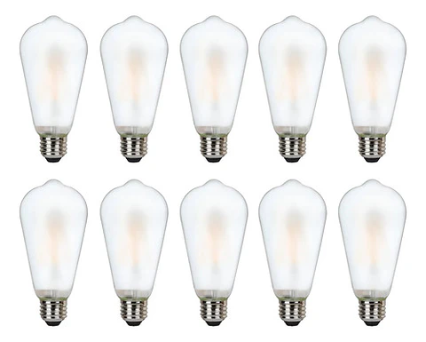 Ampolletas Vintage Esmeriladas Led E27 Luz Blanco Cálido X10