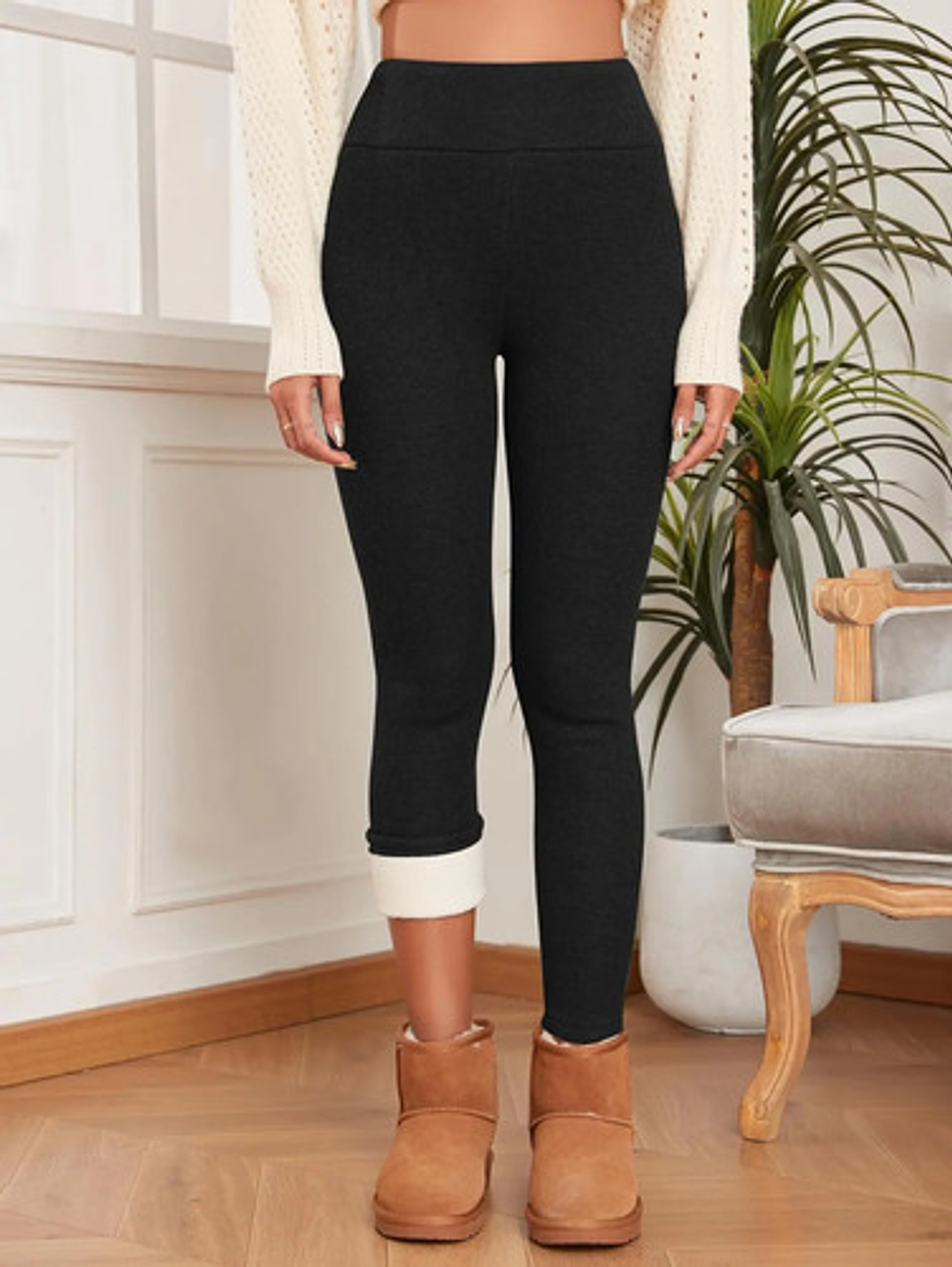 Calza Algodon Térmicas Forrada Con Polar Para Invierno 5