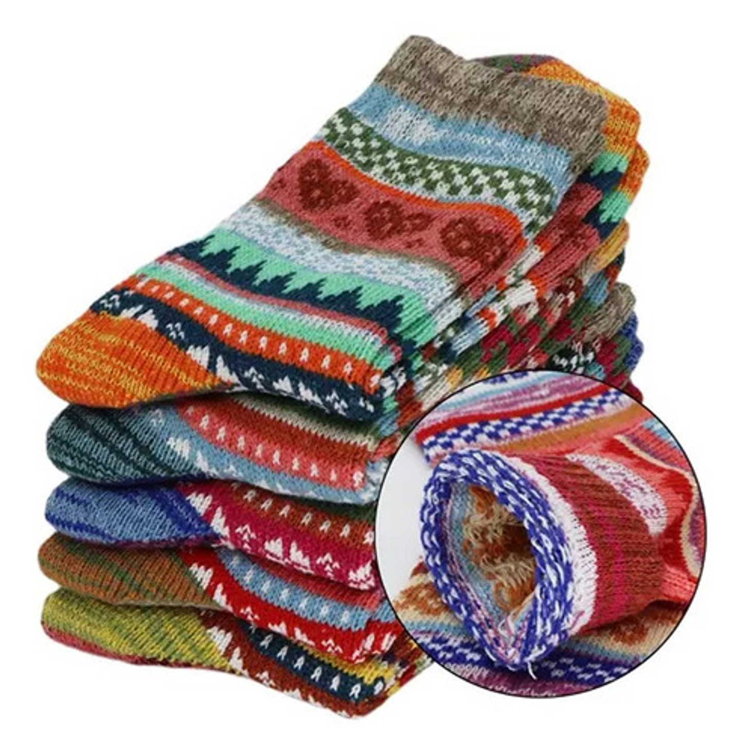 6 Pcs Calcetines De Lana Gruesos Y Cálidos En Invierno 2