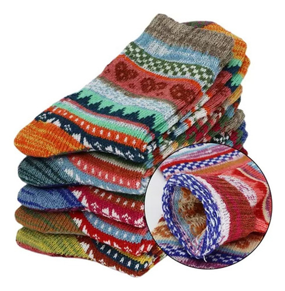 6 Pcs Calcetines De Lana Gruesos Y Cálidos En Invierno 2