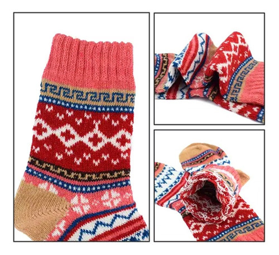 6 Pcs Calcetines De Lana Gruesos Y Cálidos En Invierno 5