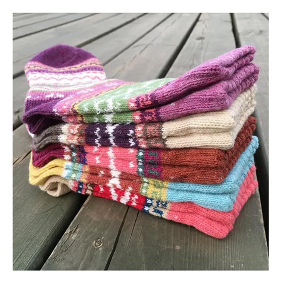 6 Pcs Calcetines De Lana Gruesos Y Cálidos En Invierno 6