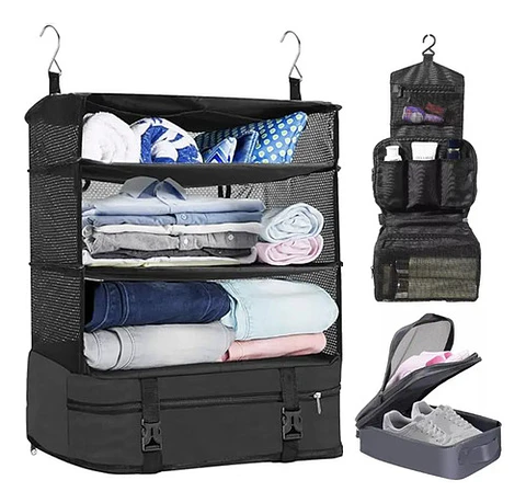 Organizador De Maletas Colgante Plegable Con Bolsa Para
