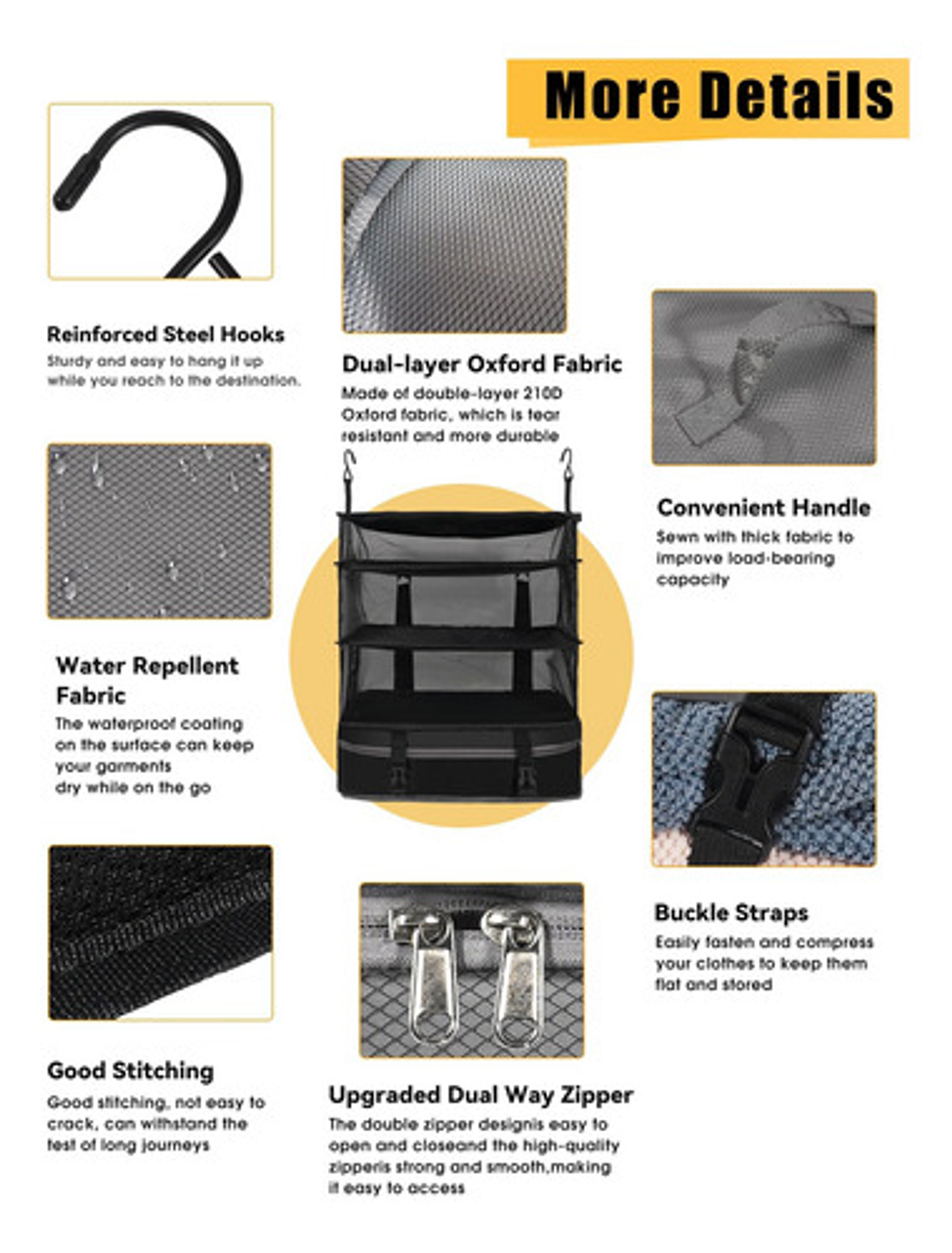 Organizador De Maletas Colgante Plegable Con Bolsa Para 2