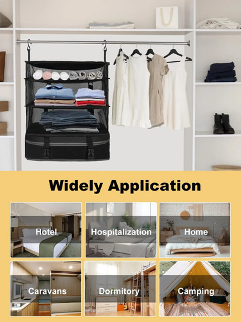 Organizador De Maletas Colgante Plegable Con Bolsa Para 6