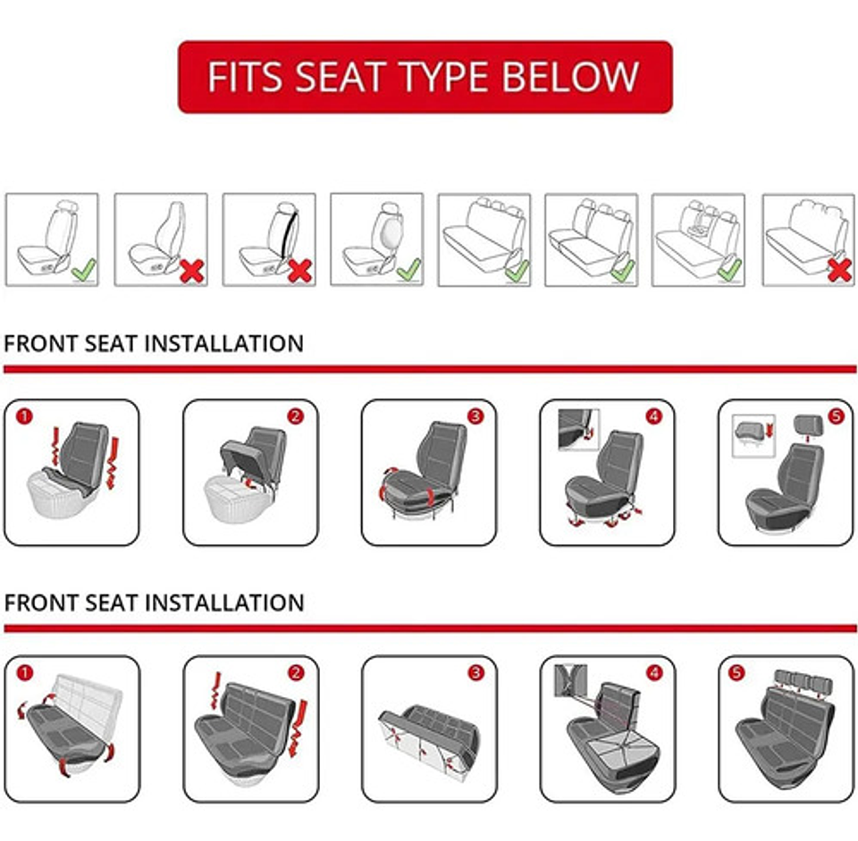 Funda Cubre Asiento Automovil Universal Premium 9 Piezas 11