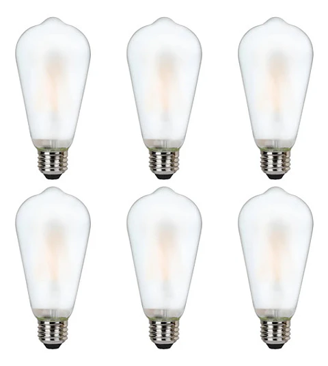 Ampolletas Vintage Esmeriladas Led E27 Luz Blanco Cálido X6