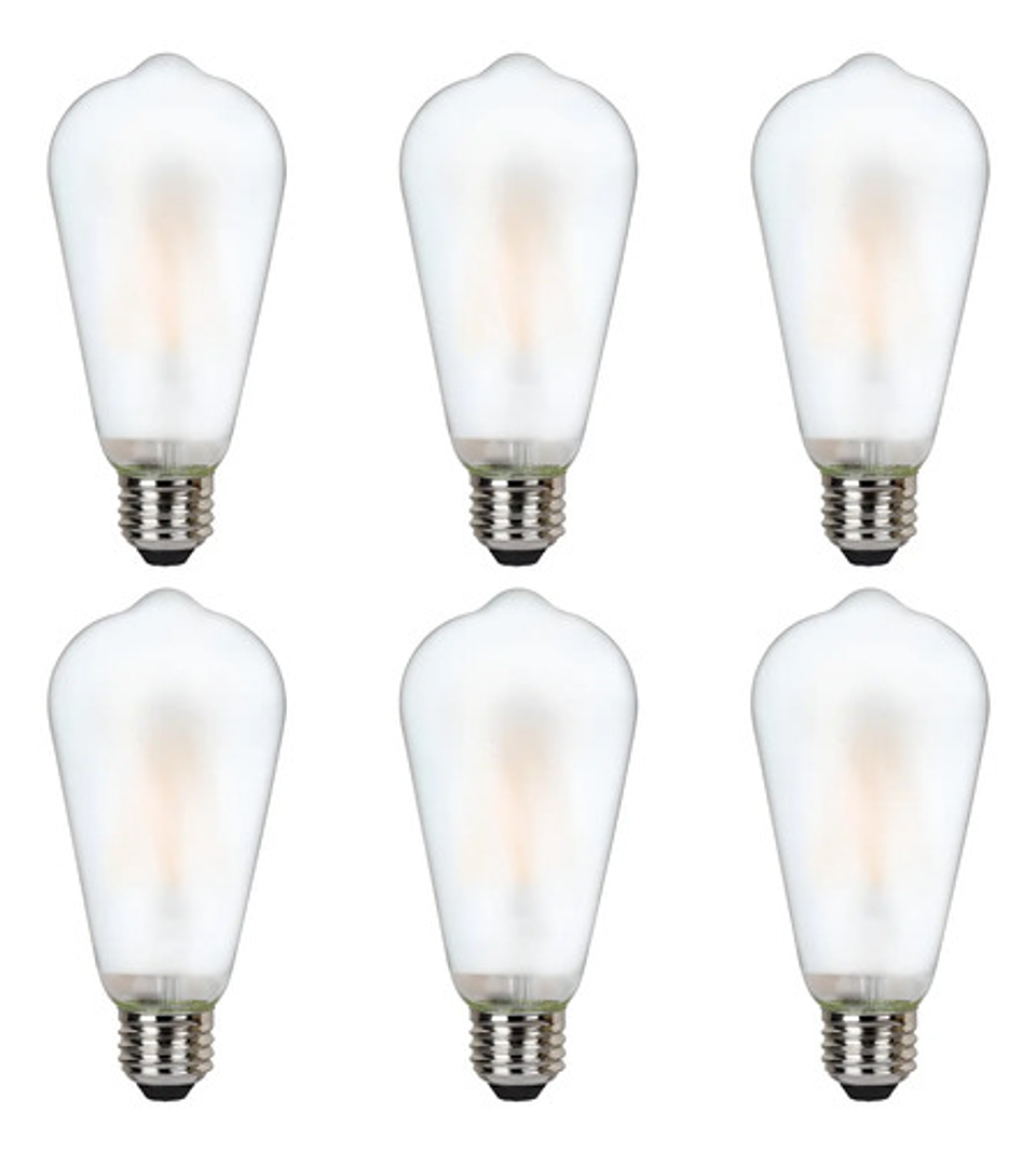 Ampolletas Vintage Esmeriladas Led E27 Luz Blanco Cálido X6 1