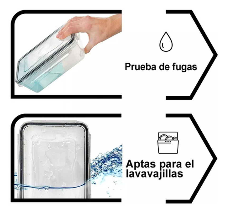 12 Tapper Tuper Herméticos Para Comida Ensalada Nevera Blanco 2