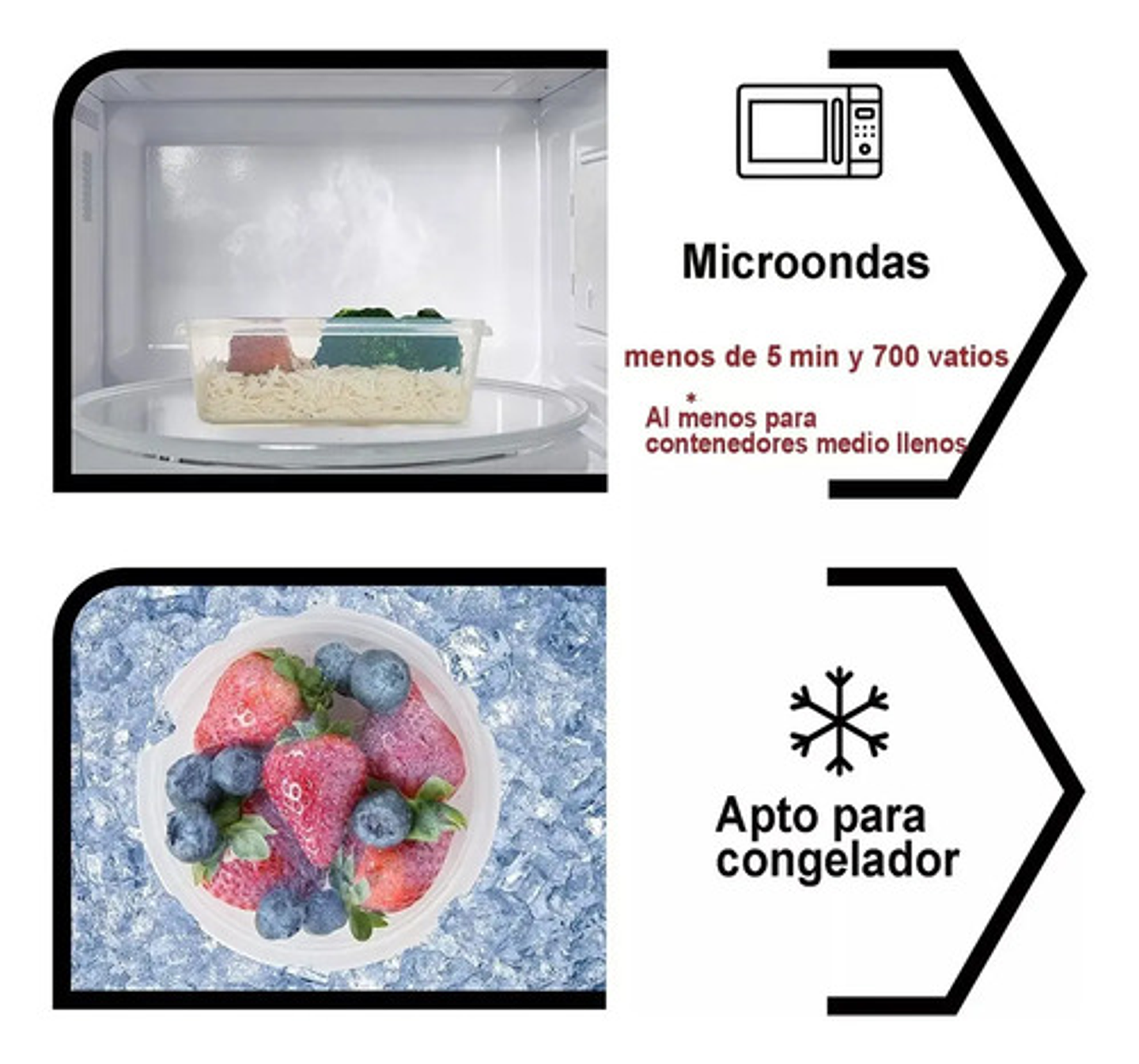 12 Tapper Tuper Herméticos Para Comida Ensalada Nevera Blanco 3