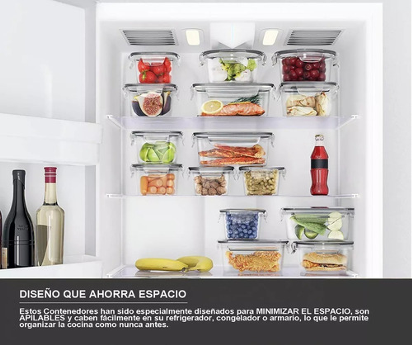 12 Tapper Tuper Herméticos Para Comida Ensalada Nevera Blanco 6