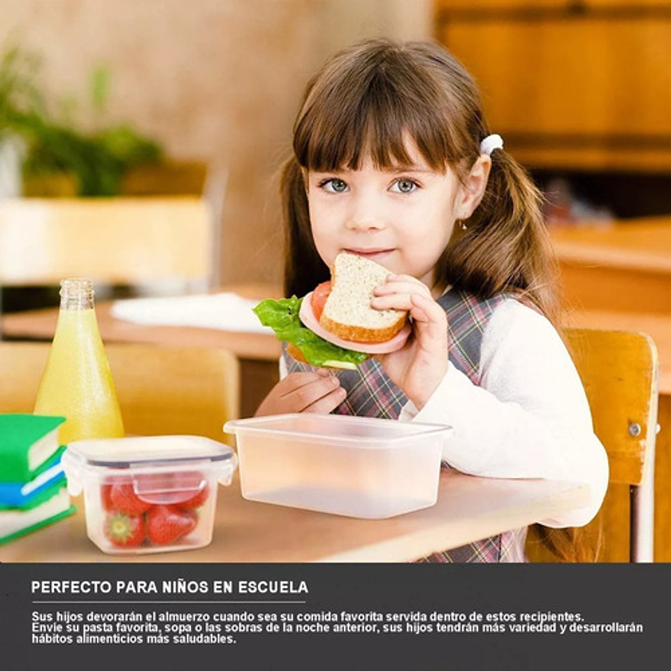 12 Tapper Tuper Herméticos Para Comida Ensalada Nevera Blanco 8