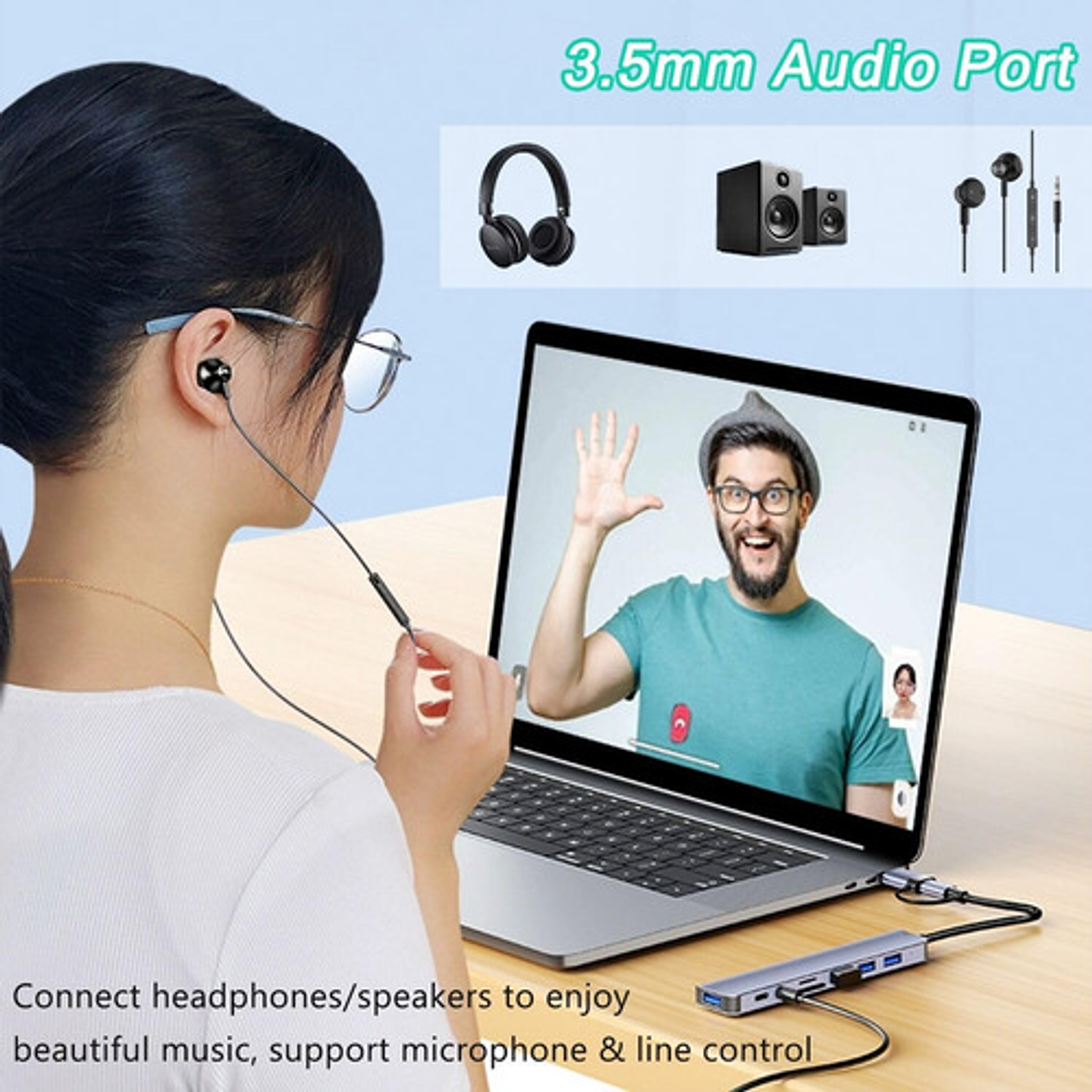 Hub Adaptador Usb Tipo C 8 En 1 Para Mac Macbook Windows 7