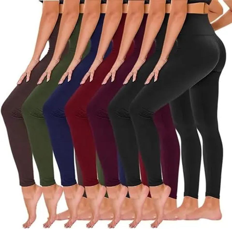 Pack 3 Calzas Sin Costura Suave Tiro Alto Leggins Para Mujer 8