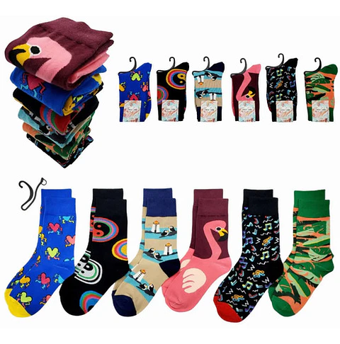 Pack12 Calcetines Diseños Variados Algodón Para Mujer