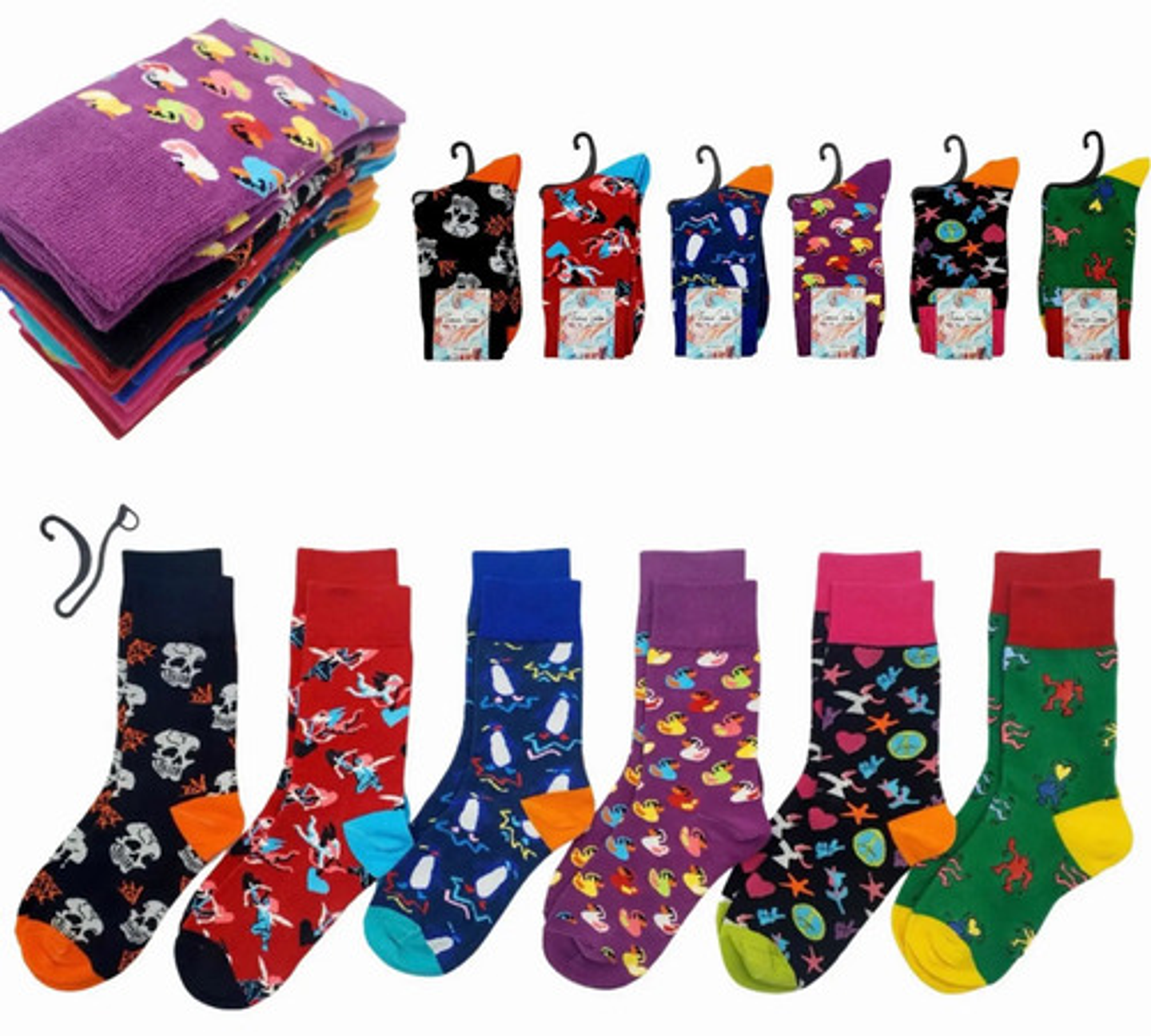 Pack12 Calcetines Diseños Variados Algodón Para Mujer 3