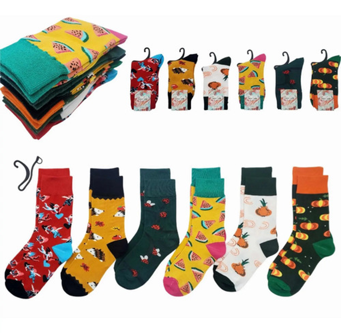 Pack12 Calcetines Diseños Variados Algodón Para Mujer 4