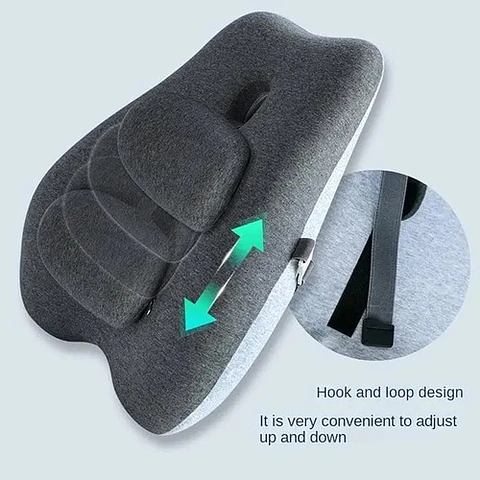 Cojin Soporte Espalda Corrector Lumbar Silla Auto Oficina Gris