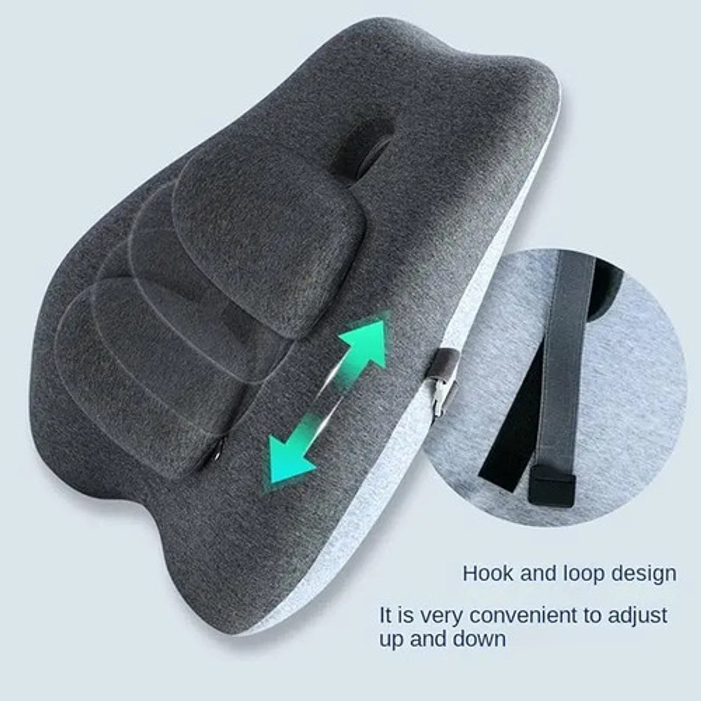 Cojin Soporte Espalda Corrector Lumbar Silla Auto Oficina Gris 2