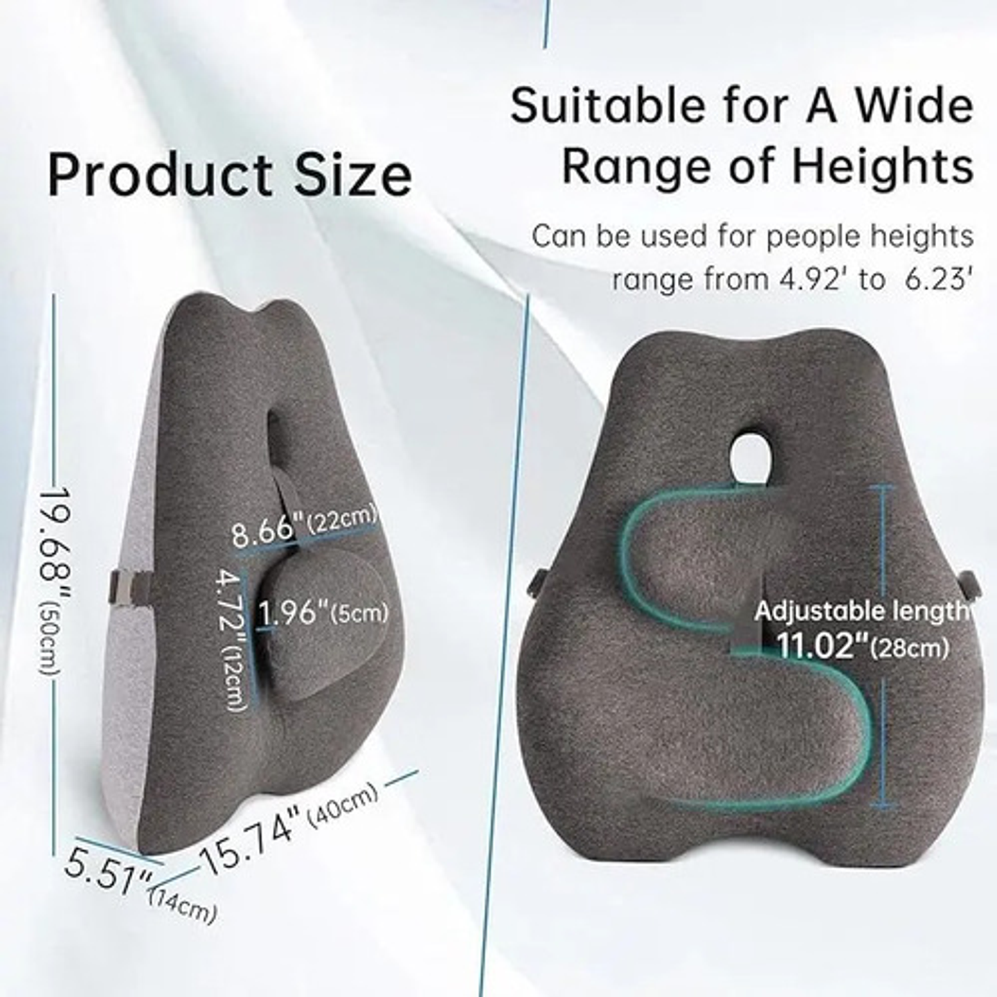 Cojín Lumbar Ortopédico Para Espalda Soporte Dorsal 6