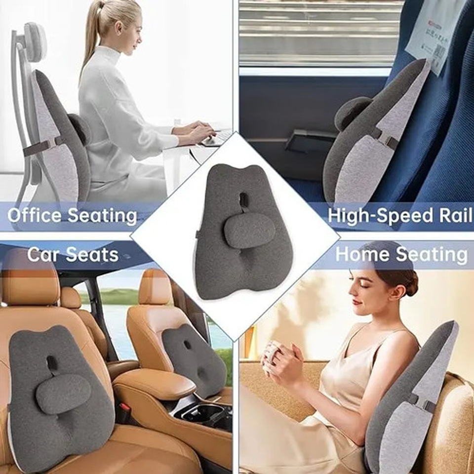 Cojín Lumbar Ortopédico Para Espalda Soporte Dorsal 7