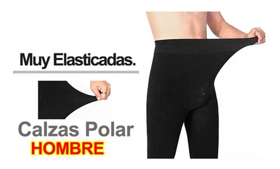 Pack 2 Calzas Polar Hombre . Con Bamboo . Elástico Y Elegant 3