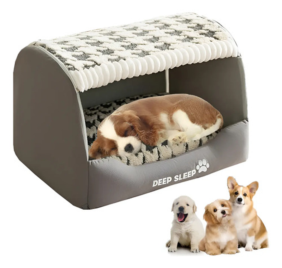 Cama Mascotas Felpa Suave Casa Iglu Cueva Gatos Perros 1