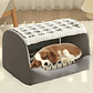 Cama Mascotas Felpa Suave Casa Iglu Cueva Gatos Perros - Miniatura 9