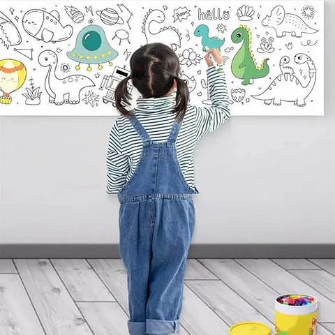 Rollo De Papel Para Colorear Dibujo Niños Manualidades 2 Pcs