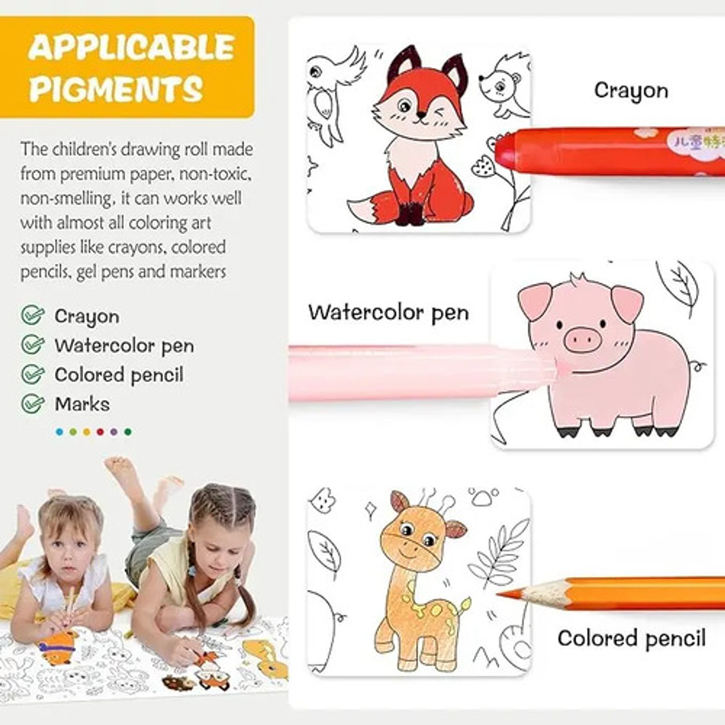 Rollo De Papel Para Colorear Dibujo Niños Manualidades 2 Pcs 5