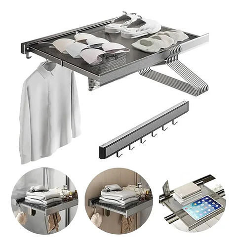 Tendedero Plegable De Pared Colgador Secador Ropa Retractil