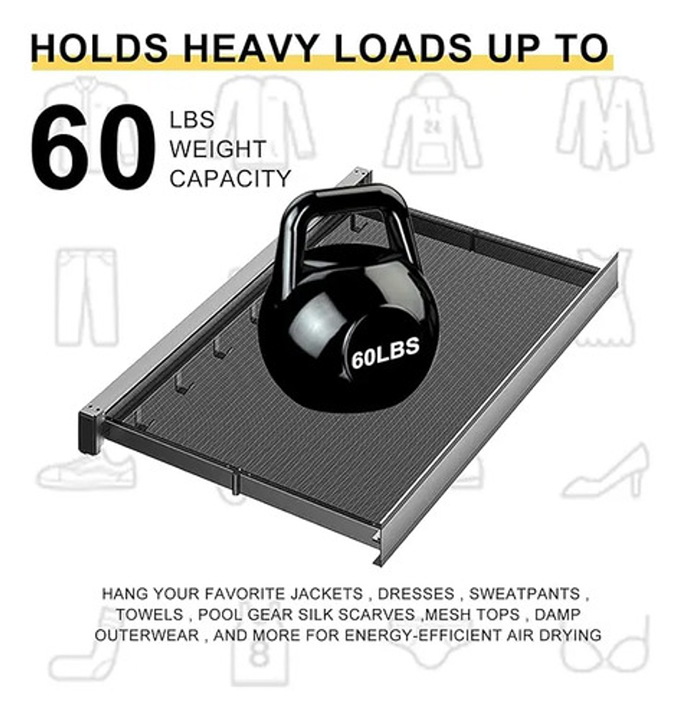 Tendedero Plegable De Pared Colgador Secador Ropa Retractil 9