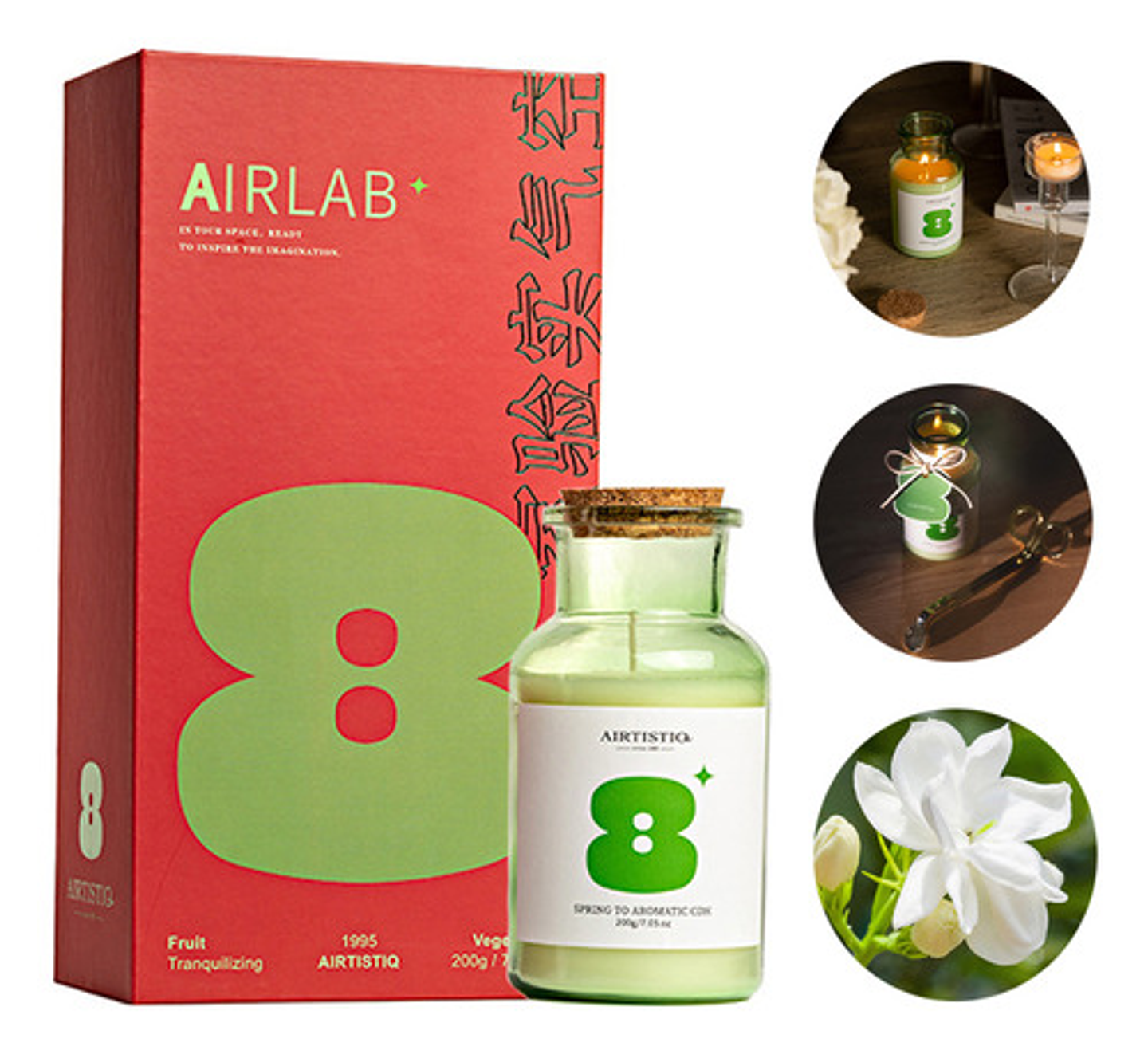 Vela Aromática 200g En Frasco Decoración Set De Regalo 31