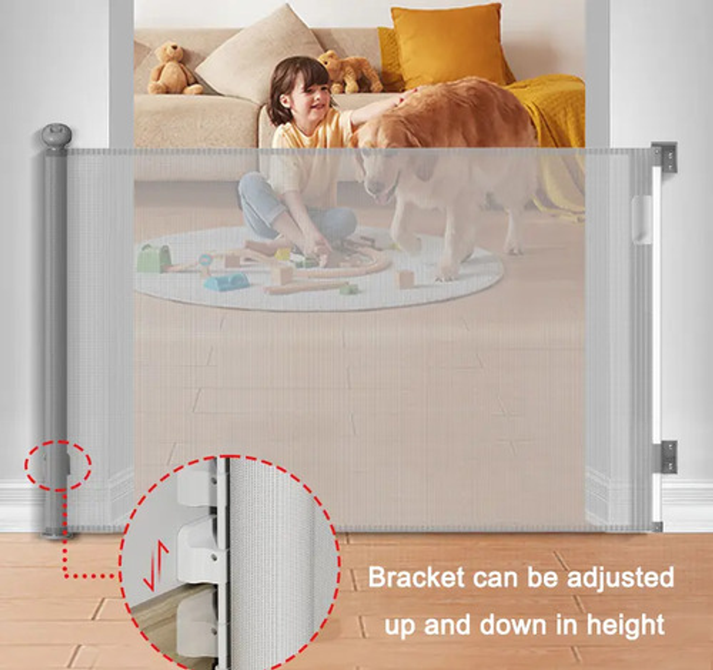 Reja Seguridad Escalera Puerta Retráctil Para Bebe Mascotas 2