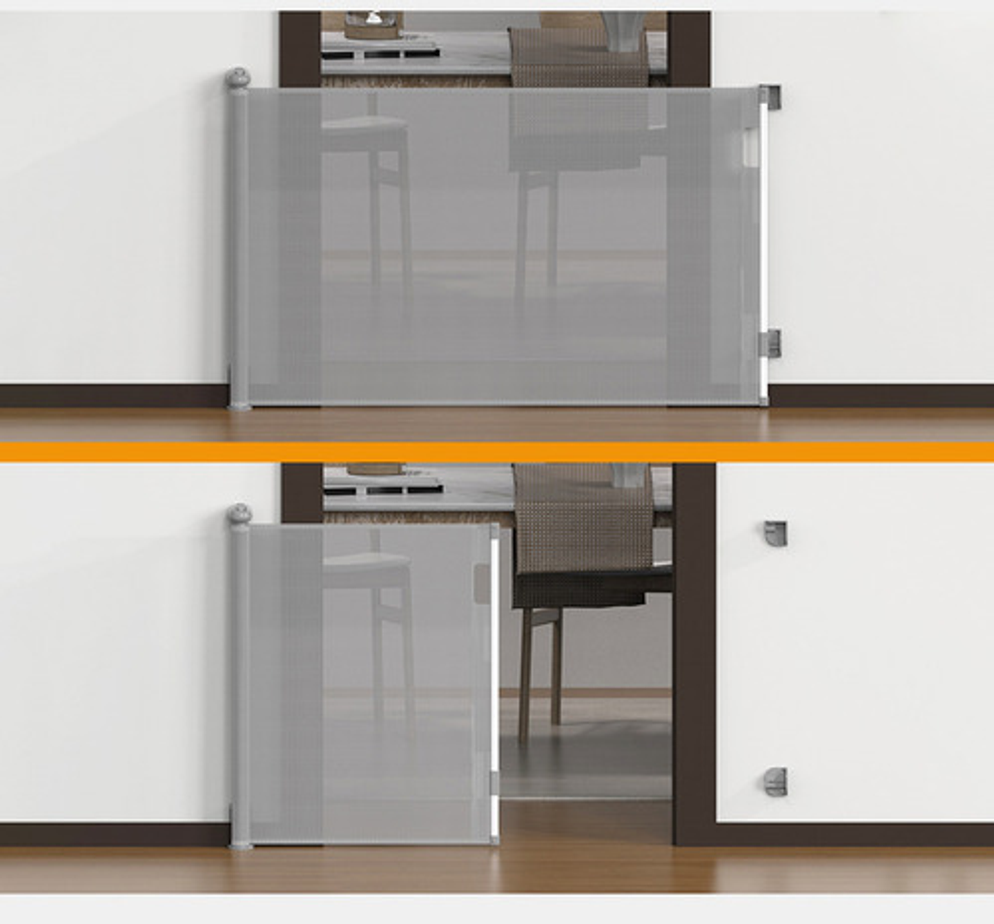 Reja Seguridad Escalera Puerta Retráctil Para Bebe Mascotas 6