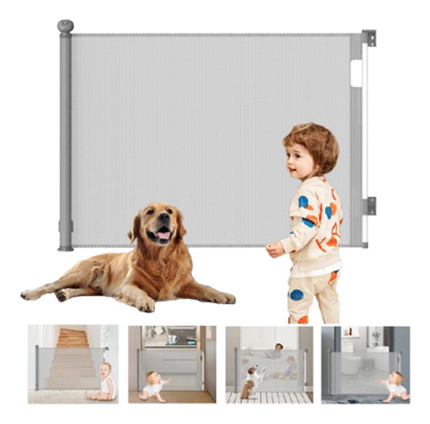 Reja Seguridad Escalera Puerta Retráctil Para Bebe Mascotas 10