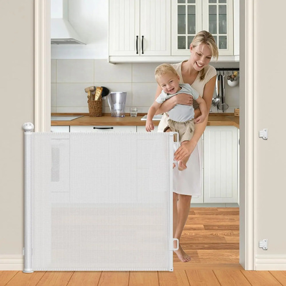 Reja Seguridad Escalera Puerta Retráctil Para Bebe Mascotas 19