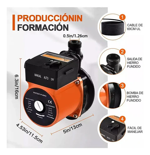 Bomba Calefont Aumenta Presion Agua Presurizadora Silenciosa