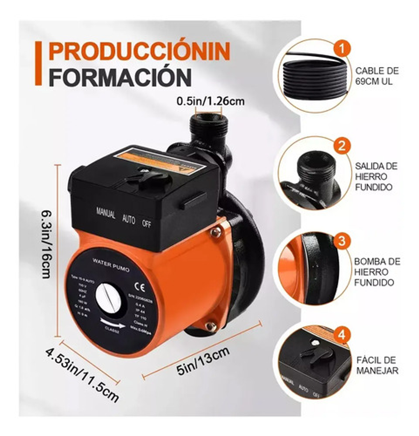 Bomba Calefont Aumenta Presion Agua Presurizadora Silenciosa 2